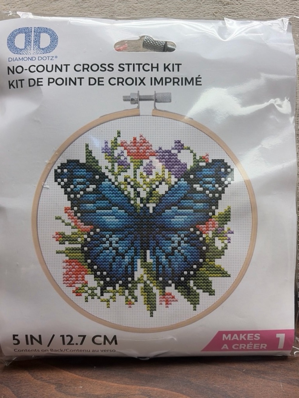 Diamond Supply Co. Blue Butterfly Cross Stitch Hoop Kit